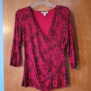 Dana Buchman Red and Black Top